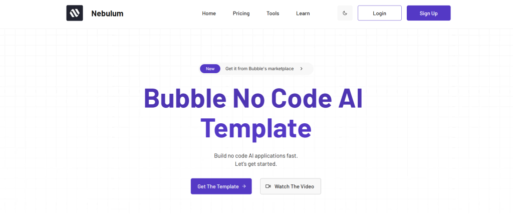 no code AI LLM template for bubble.io